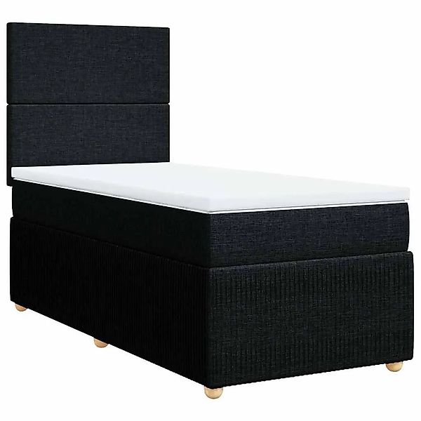 vidaXL Boxspringbett mit Matratze Schwarz 90x200 cm Stoff 3291934 günstig online kaufen