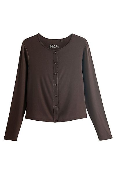 Next Strickjacke Gerippte geknöpfte Strickjacke mit langen Ärmeln (1-tlg) günstig online kaufen