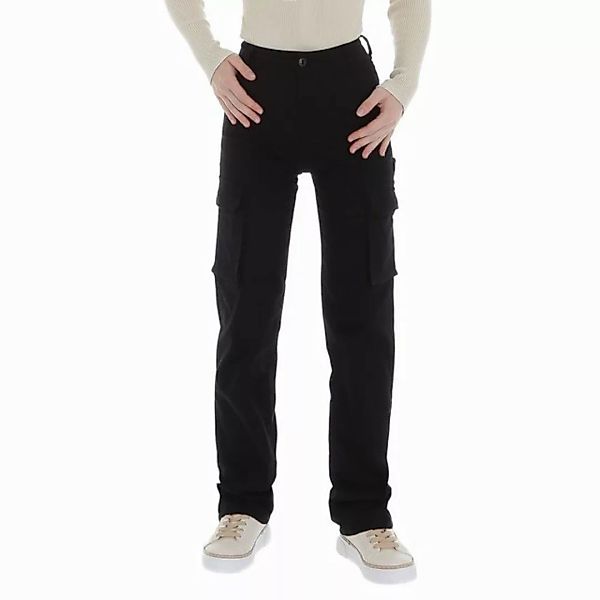 Ital-Design Cargohose Damen Freizeit (86746079) Stretch Stoffhose in Schwar günstig online kaufen