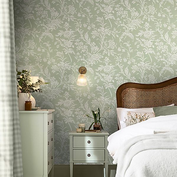 LAURA ASHLEY Vliestapete LLOYD, glatt, floral, günstig online kaufen