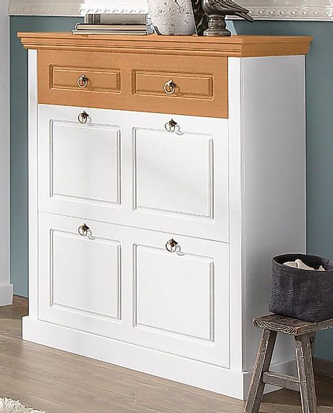 Home affaire Schuhschrank "Basilico" aus massiver Kiefer, FSC, Breite 90 cm günstig online kaufen