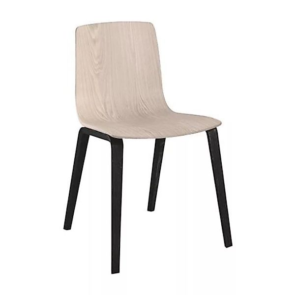Arper - Aava 3910 Stuhl - birke weiß/lackiert/Gestell schwarz lackiert günstig online kaufen