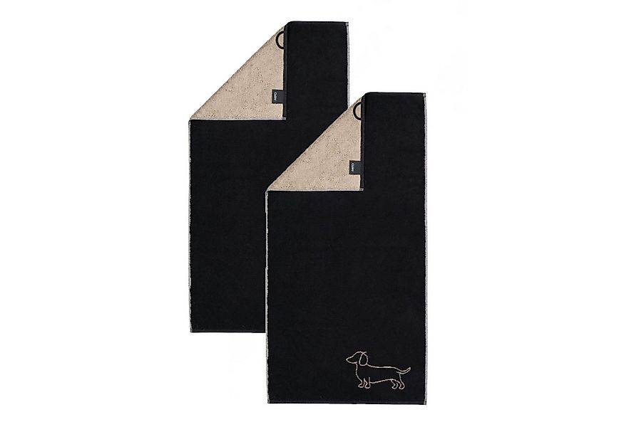 Cawö Handtuch 2 Stück Cawö We love Dogs Handtücher 6248-93 Dackel Schwarz 5 günstig online kaufen