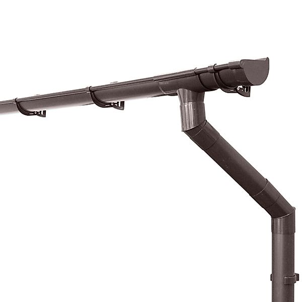 Inefa Dachrinnen Set PVC 5m NW 100 Halbrund für Gartenhaus Carport Dunkelbr günstig online kaufen