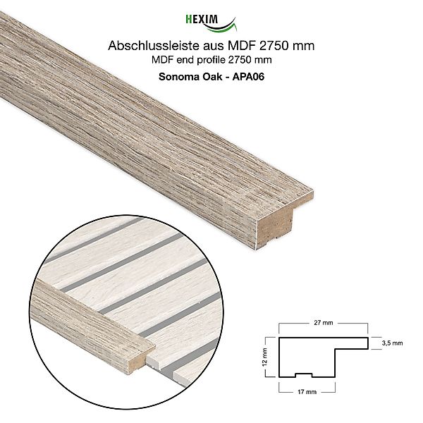 Hexim Wanddekoobjekt APAH06 (Abschlussleiste 137,5x2,7cm passend günstig online kaufen