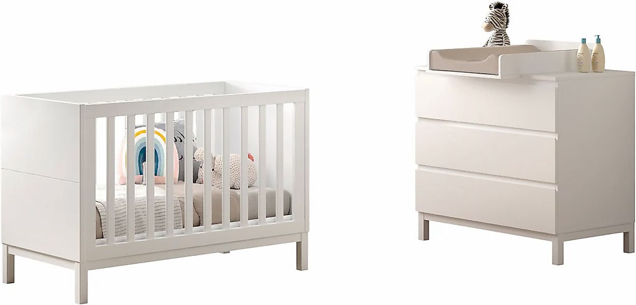 Vipack Babymöbel-Set "Set best. aus Babybett 60/120, Kommode 3 Schubladen u günstig online kaufen