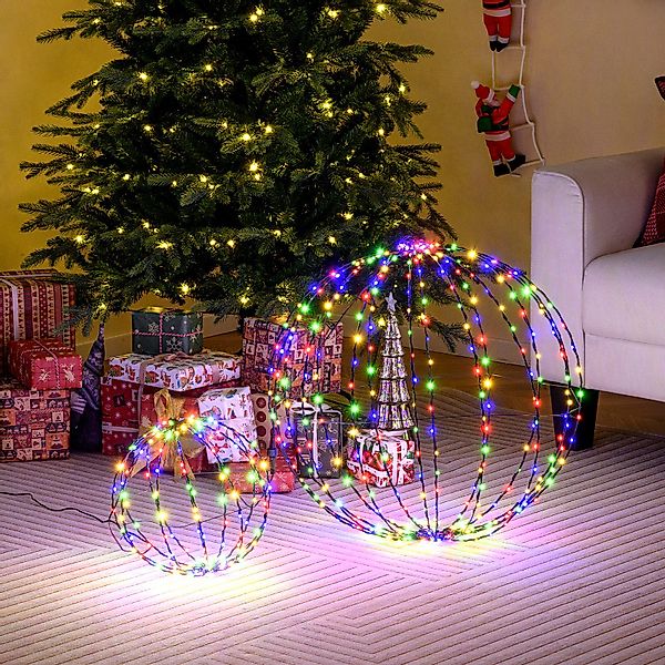COSTWAY Weihnachtsfigur (2 St), LED Dekokugel, günstig online kaufen