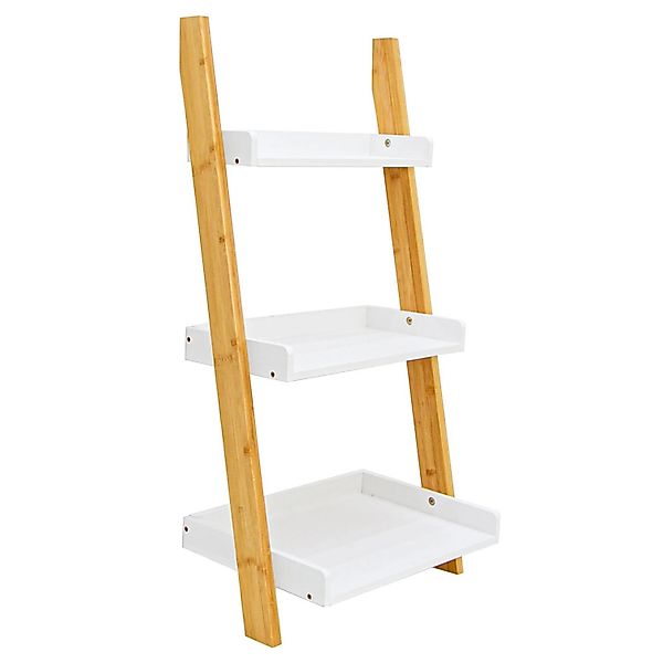 DuneDesign Regal 3 Fächer Bambus Leiterregal 45x90 Badezimmer, Holz Leiter günstig online kaufen
