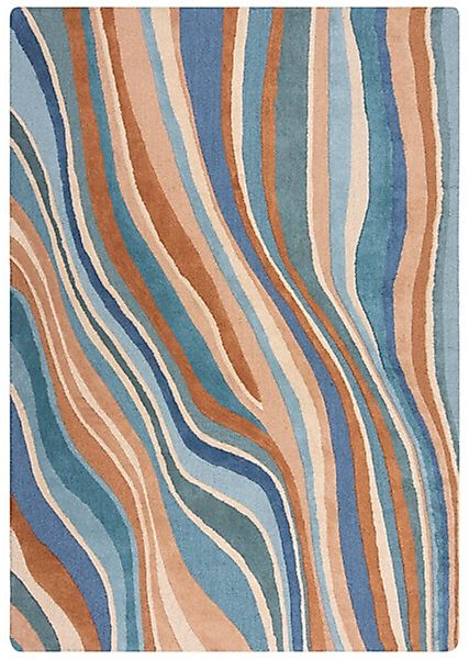FLAIR RUGS Wollteppich »Abstract Flow«, rechteckig, 10 mm Höhe, Abstract Sw günstig online kaufen