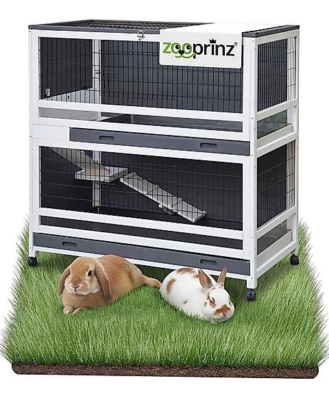 Zooprinz Kleintierstall Kaninchenstall Hasenstall Oskar, Auf 4 Rollen, Wint günstig online kaufen
