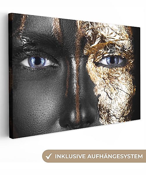 OneMillionCanvasses® Leinwandbild Frau - Blattgold - günstig online kaufen