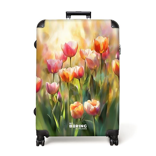 NoBoringSuitcases.com© Hartschalen-Trolley Tulpen mit sanftem blassgelben günstig online kaufen