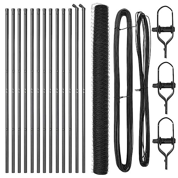 vidaXL Zaunpfosten Grau 25 x 1,5 m 36 mm Maschen Stahl 3352827 günstig online kaufen