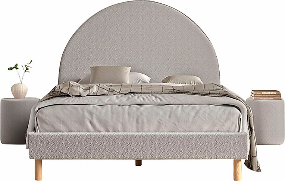 Vipack Schlafzimmer-Set "Moon, best. aus Polsterbett 140/200 und 2 Hocker/N günstig online kaufen