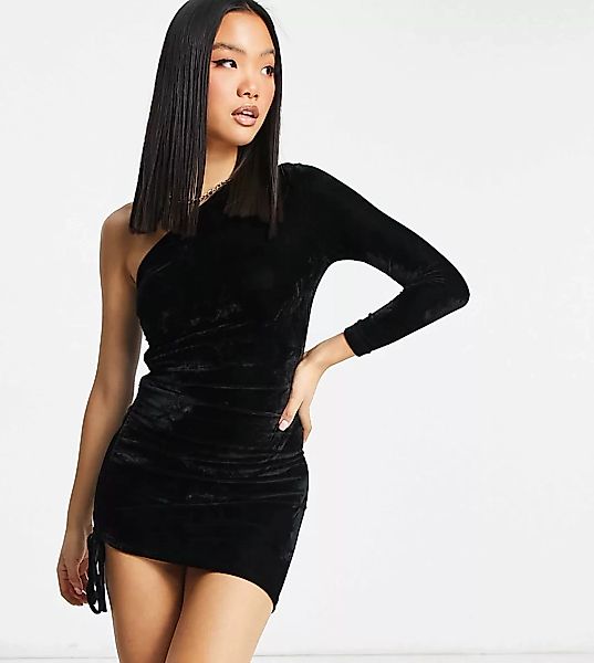 Parisian Petite – Mini-Bodycon-Kleid mit One-Shoulder-Träger und geraffter günstig online kaufen