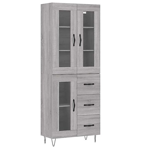vidaXL Highboard Grau Sonoma 69,5x34x180 cm Holzwerkstoff 3198631 günstig online kaufen