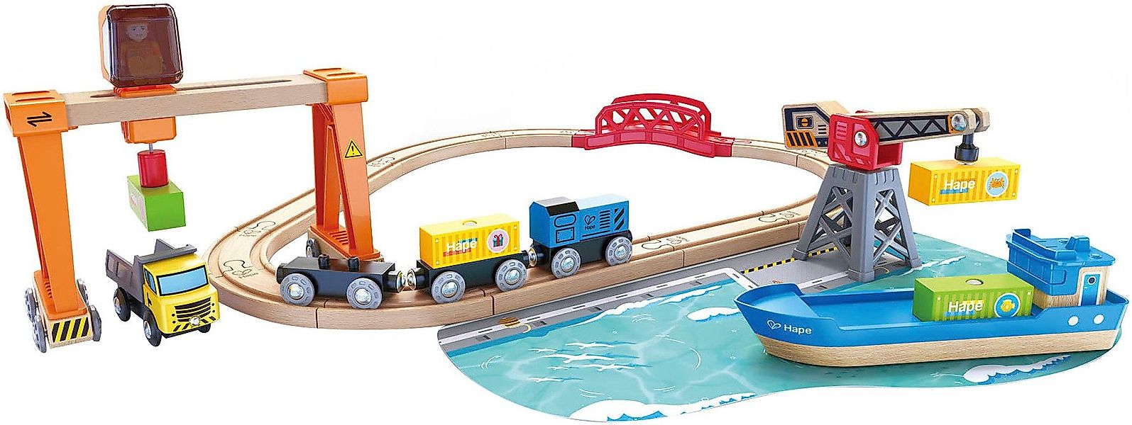 Hape Spielzeug-Eisenbahn Abladen und Aufladen im günstig online kaufen