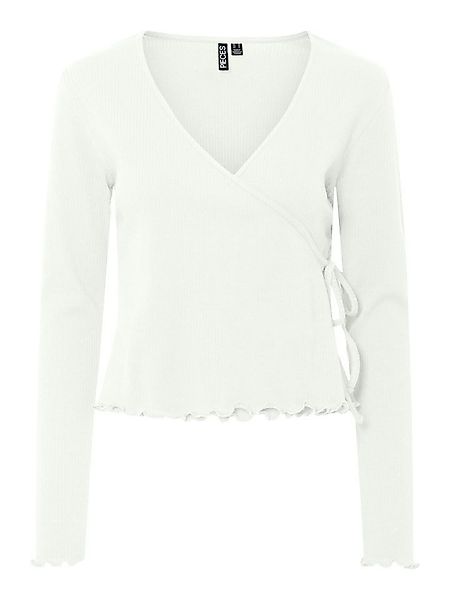 pieces Langarmshirt - Damen Wickelshirt Baumwolle günstig online kaufen