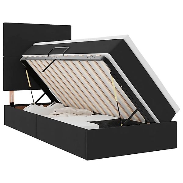 vidaXL Bett mit Stauraum und LED mit LED Schwarz 100 x 200 cm Samt 3372587 günstig online kaufen