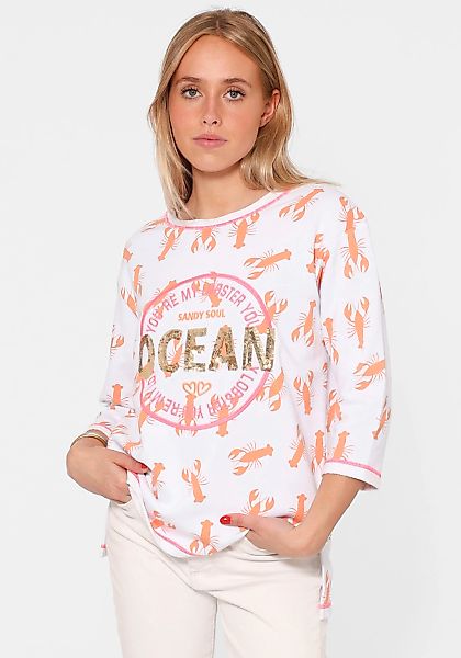 Zwillingsherz Longsleeve "Shirt "Ocean Sandy Soul"", 3/4-Arm, Pailletten, K günstig online kaufen