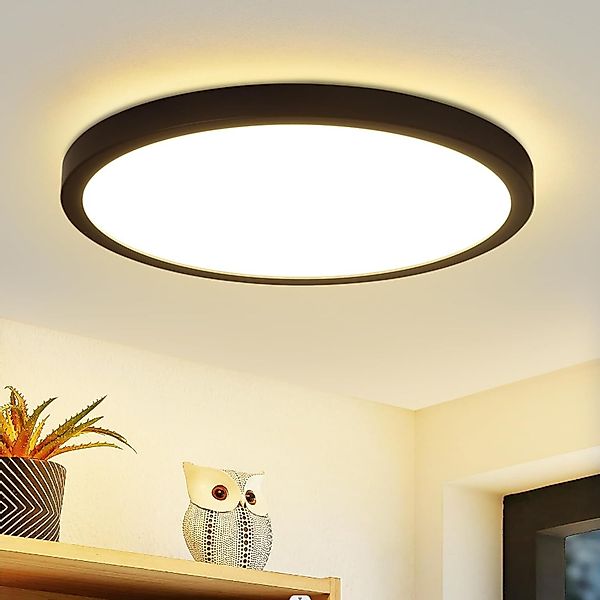 Nettlife LED Panel Deckenleuchte Schwarz Rund günstig online kaufen