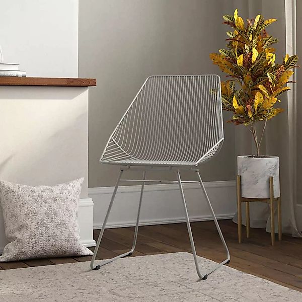 Metall Stuhl Grau in modernem Design 46 cm Sitzhöhe günstig online kaufen