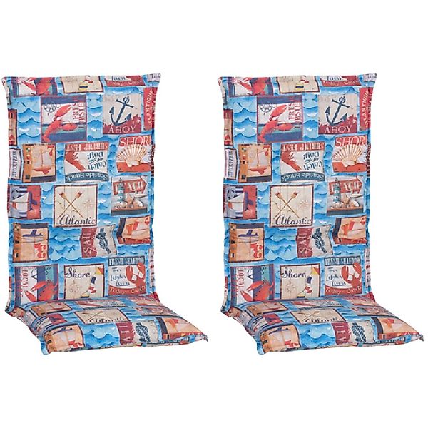 Beo Sitzauflage Hochlehner Togo 2er Set Maritim Hellblau günstig online kaufen