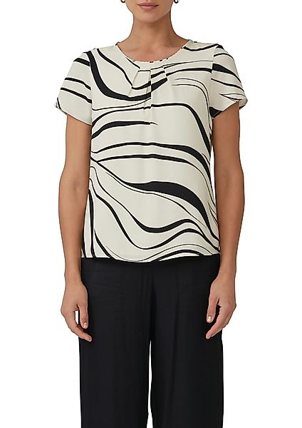 s.Oliver BLACK LABEL Kurzarmbluse mit All-Over günstig online kaufen