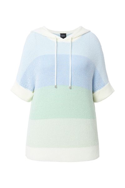 Ulla Popken Pullunder Pullover Blockstreifen Kapuze günstig online kaufen