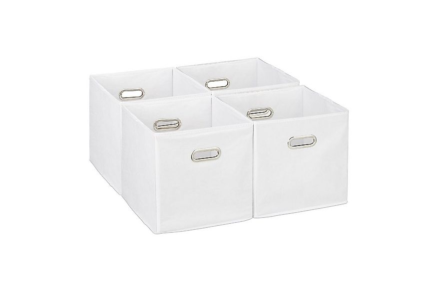 relaxdays Aufbewahrungsbox im 4er Set, weiß günstig online kaufen