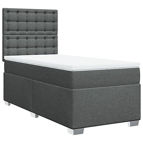 vidaXL Bett Boxspringbett mit Matratze Dunkelgrau 100x200 cm Stoff günstig online kaufen