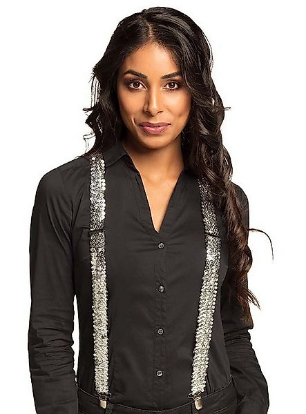 Widdmann Hosenträger Hosenträger Pailletten silber Mit Metall-Clips und Sch günstig online kaufen