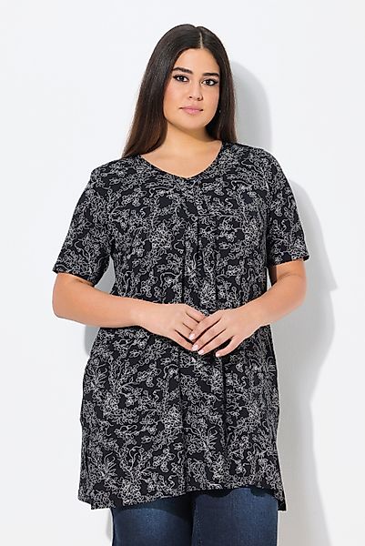 Ulla Popken T-Shirt Longshirt floraler Druck günstig online kaufen