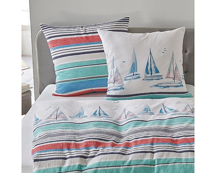 TRAUMSCHLAF Bettwäsche Segelschiff, Seersucker, 2 teilig, ideale Sommerbett günstig online kaufen
