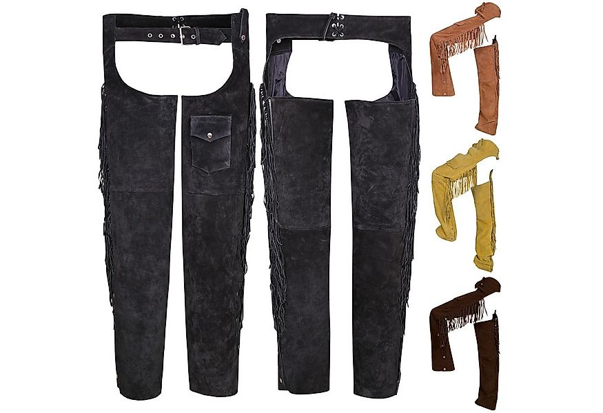 German Wear Reithose GW952T Chaps Fransenhose Reiter Cowboy Western Lederch günstig online kaufen