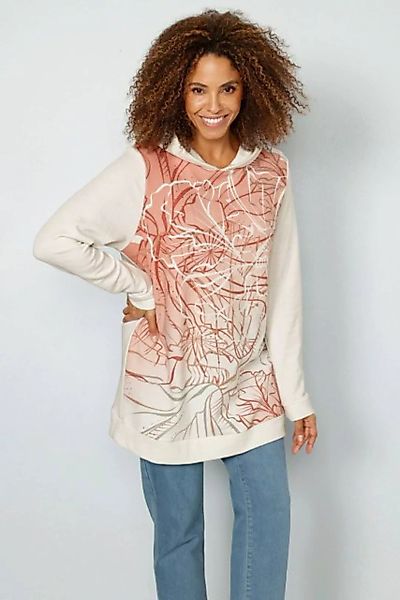 MIAMODA Sweatshirt Hoodie floraler Druck vorne Kapuze günstig online kaufen
