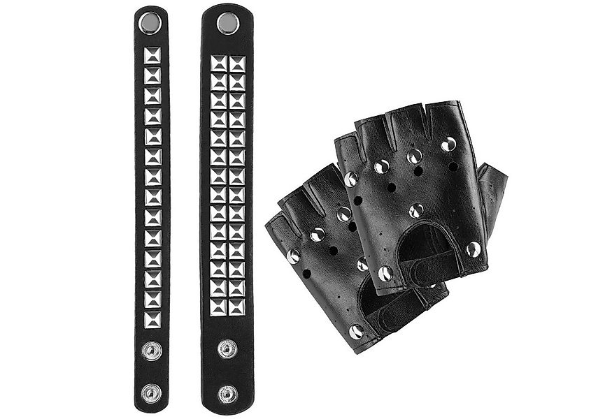 dressforfun Kostüm Accessoires-Set, Handschuhe in Lederoptik und passende A günstig online kaufen