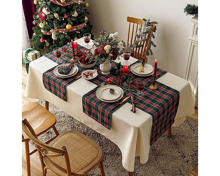 Sunicol Tischdecke Weihnachten Tischdecke, Rot Tischläufer Kariert, Abwasch günstig online kaufen