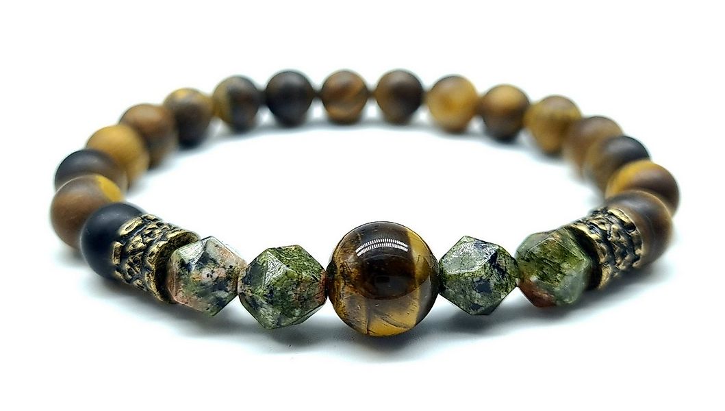 NAHLE Perlenarmband Tigerauge Unakit Naturstein Armband günstig online kaufen