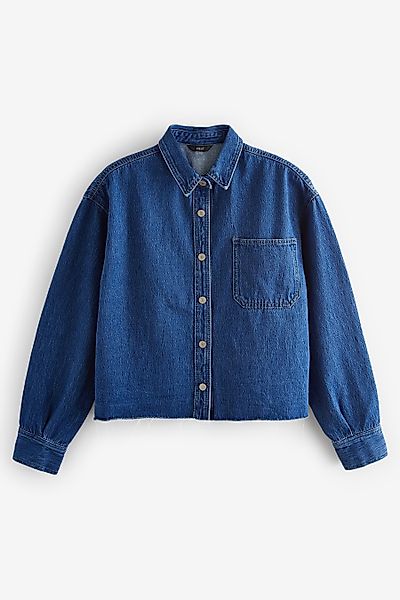 Next Jeanshemd Verkürztes Denimhemd mit unversäumten günstig online kaufen