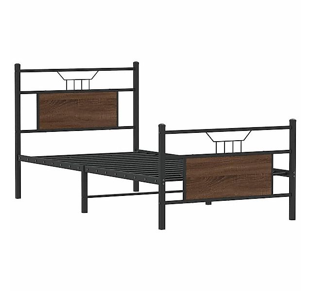 vidaXL Bett Bettgestell ohne Matratze Braun Eiche 75x190 cm Holzwerkstoff günstig online kaufen