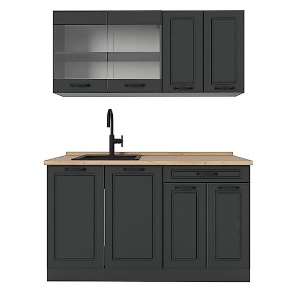 Vicco R-Line Singleküche Anthrazit Landhaus/Anthrazit 140 cm ohne Arbeitspl günstig online kaufen