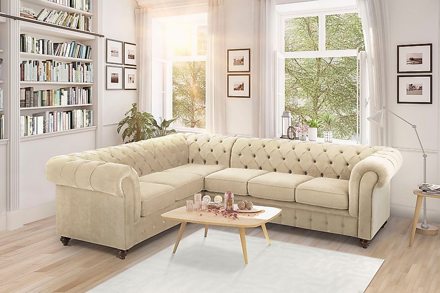 Home affaire Chesterfield-Sofa Duc Ecksofa L-Form, günstig online kaufen