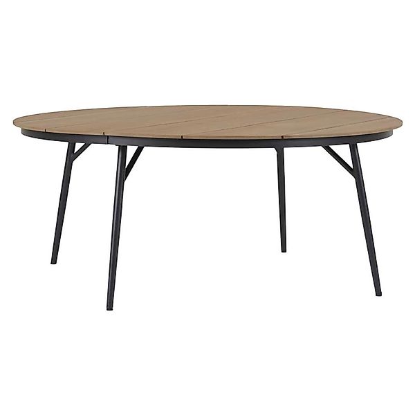 ebuy24 Dan Gartentisch Ø178cm Schwarz Teak Dekor günstig online kaufen