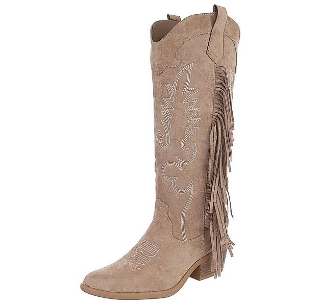 Ital-Design Elegante Damenstiefel mit Fransen für Alltag und Freizeit Weste günstig online kaufen