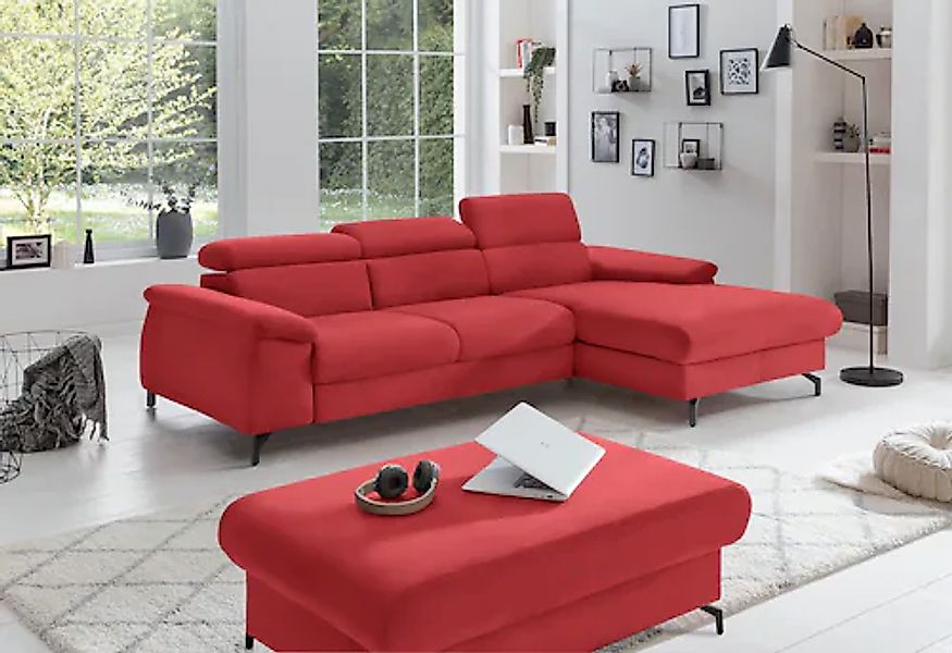 COTTA Ecksofa »Kitty L-Form, B: 242 cm« mit Kopfteilverstellung, optional B günstig online kaufen