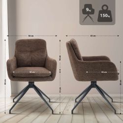 CLP Esszimmerstuhl Pickett (2er Set), Stoffbezug, günstig online kaufen