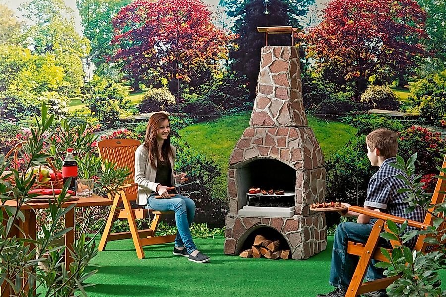 WELLFIRE Grillkamin "Landau", BxTxH: 80x77x202 cm günstig online kaufen