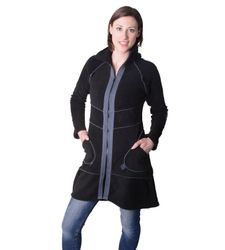 KUNST UND MAGIE Fleecejacke Patchwork Fleecemantel günstig online kaufen
