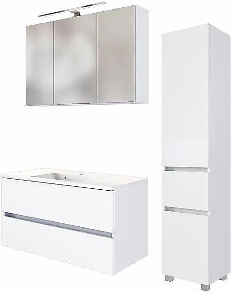 welltime Badmöbel-Set »Welltime Möbel Baabe Waschtisch-Set 3tlg. oder 5tlg. günstig online kaufen